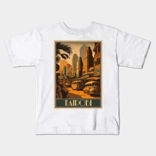 Nairobi Kenya Vintage Travel Art Poster Kids T-Shirt